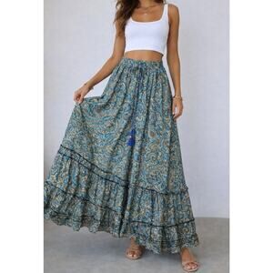 Boho Paisley Maxi Skirt